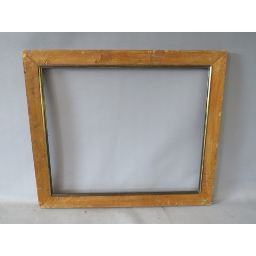 35 - THREE 19TH CENTURY MAPLE PICTURE FRAMES, average frame W 4 cm, rebates 61 x 46 cm, 41 x 54 cm, 50 x ... 