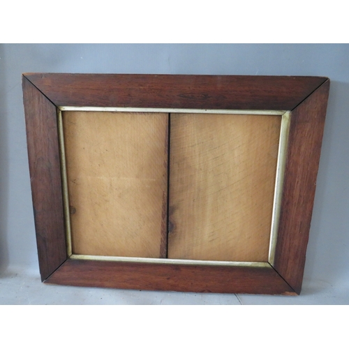 37 - THREE 19TH CENTURY ROSEWOOD PICTURE FRAMES, together with a mahogany picture frame, average frame W ... 