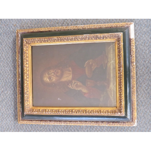 119 - DUTCH SCHOOL (XIX) Religious figure, oil, gilt/ebonised frame and glazed, 38 x 28 cm