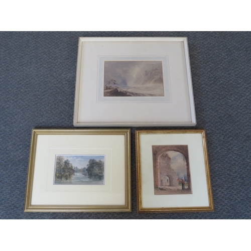 84 - MARTIN HENRY POPE (1843-1908) Three framed watercolours to include Priory gateway Kenilworth, signed... 