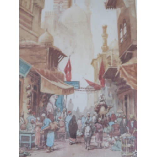 85 - A COLLECTION OF FOUR FRAMED WATERCOLOURS DEPICTING EASTERN / ARABIAN SCENES, to include 'On the Nile... 