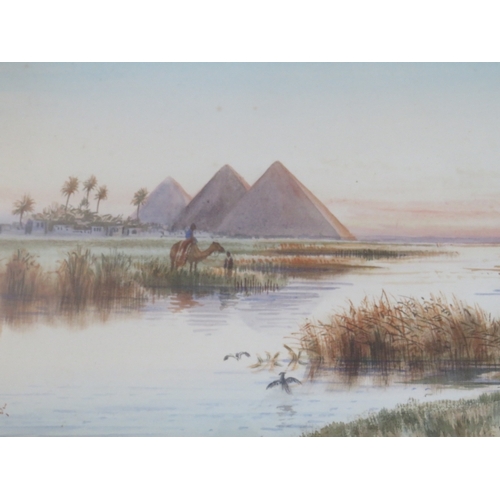 85 - A COLLECTION OF FOUR FRAMED WATERCOLOURS DEPICTING EASTERN / ARABIAN SCENES, to include 'On the Nile... 