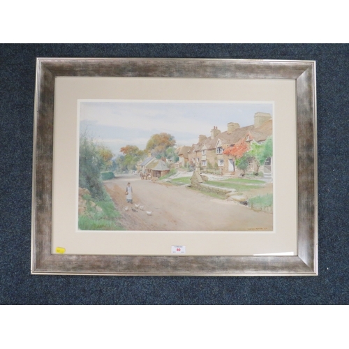 80 - WILLIAM CROXFORD (1852-1926) A West country village scene, signed lower right, watercolour, framed a... 