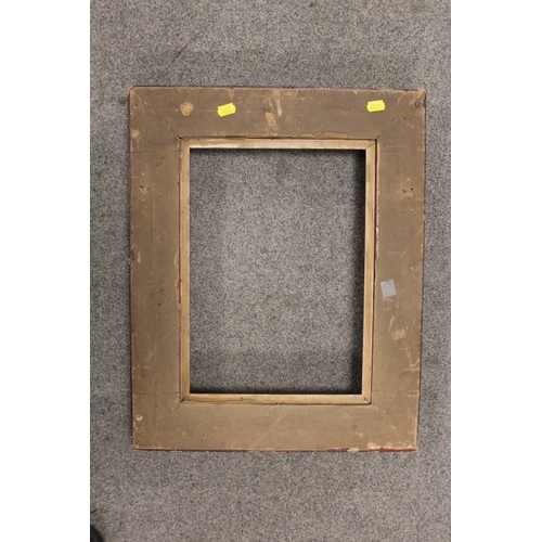 54 - A 19TH CENTURY DUTCH EBONISED RIPPLE FRAME, frame W 9 cm, rebate 38 x 27 cm