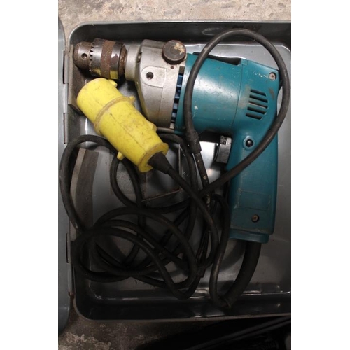 517 - FIVE VARIOUS ELECTRICAL POWER TOOLS WITH CASES