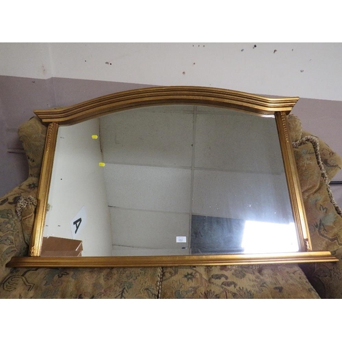 602 - A MODERN GILT OVERMANTLE MIRROR