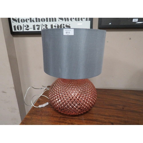 611 - A MODERN TABLE LAMP AND SHADE