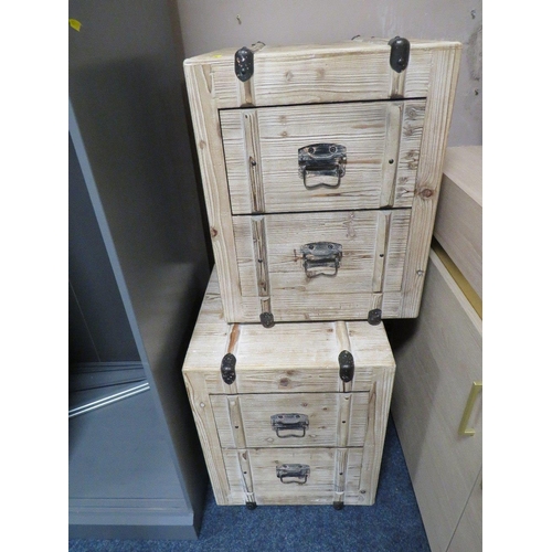 626 - A PAIR OF MODERN TWO DRAWER BEDSIDE CHESTS IN THE FORM OF TRUNKS