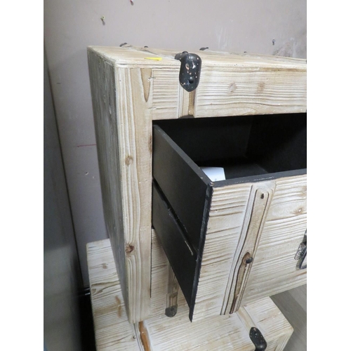 626 - A PAIR OF MODERN TWO DRAWER BEDSIDE CHESTS IN THE FORM OF TRUNKS