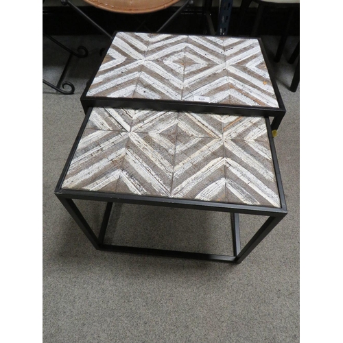 640 - TWO MODERN METAL FRAMED OCCASIONAL TABLES (2)