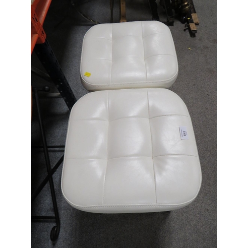 642 - A PAIR OF MODERN BUTTONED STOOLS (2)