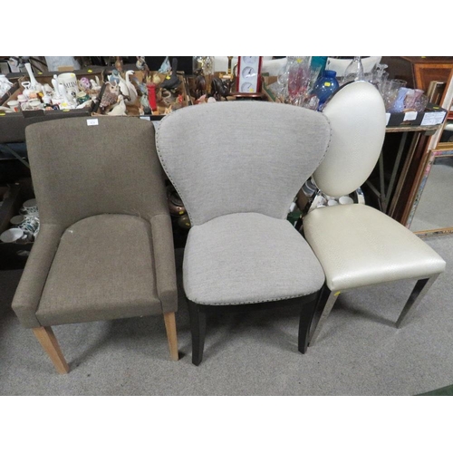 674 - THREE MODERN ASSORTED CHAIRS