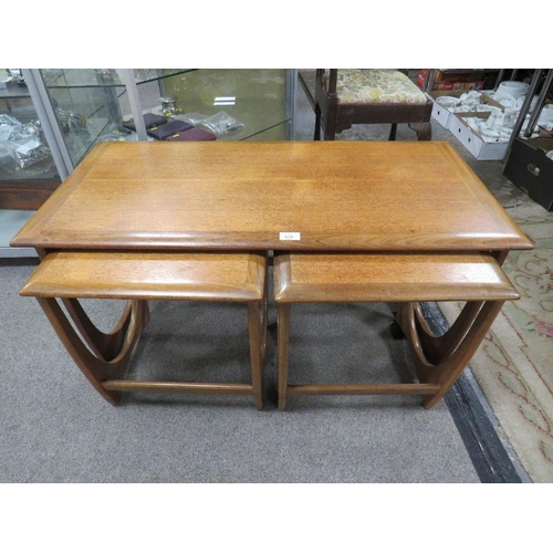 676 - A RETRO TEAK G-PLAN STYLE NEST OF TABLES W-99CM