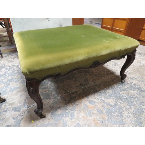 682 - A 19TH CENTURY FRAMED FOOTSTOOL 85 X 69 CM