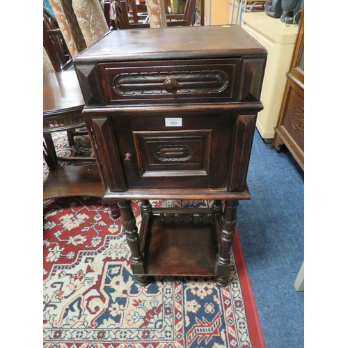 693 - AN ANTIQUE FRENCH STYLE CARVED POT CUPBOARD