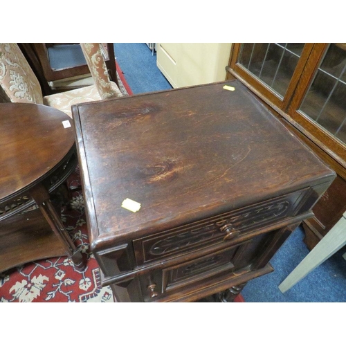 693 - AN ANTIQUE FRENCH STYLE CARVED POT CUPBOARD