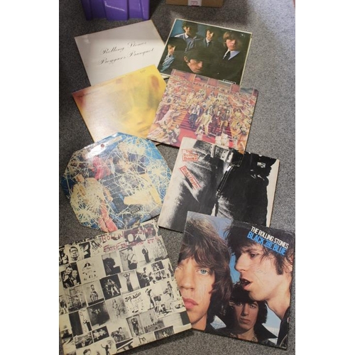 120 - A CASE ASSORTED LP RECORDS TO INCLUDE THE ROLLING STONES. BEATLES ETC TOGETHER WITH A SELECTION OF 7... 