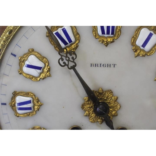 129 - A 19TH CENTURY C BRIGHT A PARIS FRENCH VINEYARD WALLCLOCK STRIKING ON A SINGLE COILED GONG