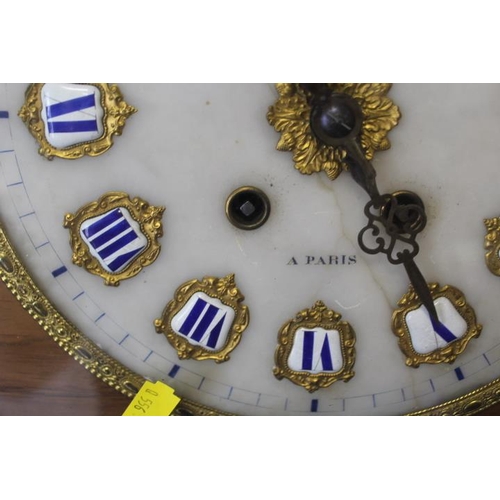 129 - A 19TH CENTURY C BRIGHT A PARIS FRENCH VINEYARD WALLCLOCK STRIKING ON A SINGLE COILED GONG