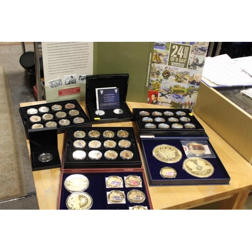 168 - A COLLECTION OF ASSORTED COMMEMORATIVE COLLECTOR COINS, TO INCLUDE 'THE ICONIC LONDON COLLECTION, A ... 