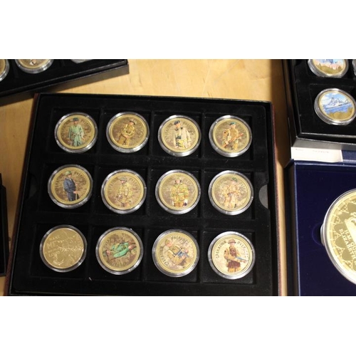 168 - A COLLECTION OF ASSORTED COMMEMORATIVE COLLECTOR COINS, TO INCLUDE 'THE ICONIC LONDON COLLECTION, A ... 