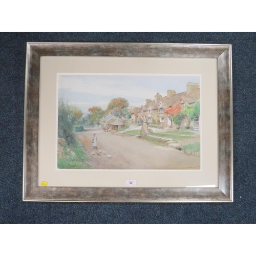 18 - WILLIAM CROXFORD (1852-1926) A West country village scene, signed lower right, watercolour, framed a... 