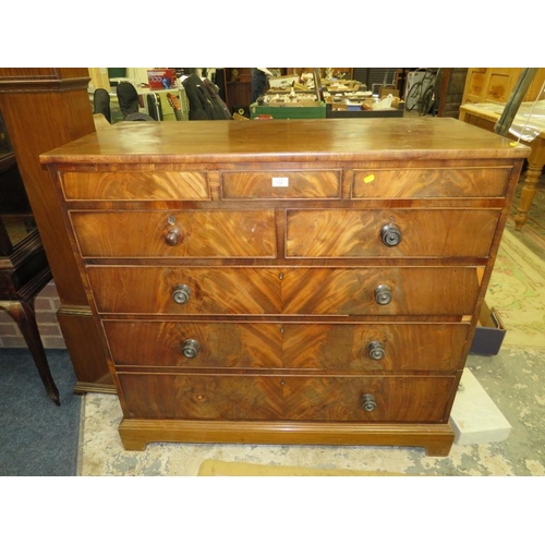 608 - A 19TH CENTURY MAHOGANY CHEST OF SIX DRAWERS W-116 CM