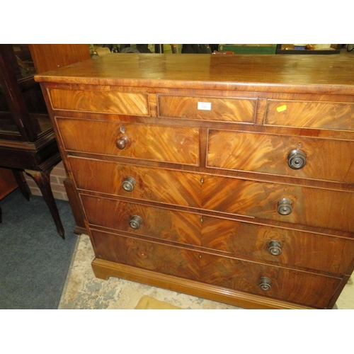 608 - A 19TH CENTURY MAHOGANY CHEST OF SIX DRAWERS W-116 CM