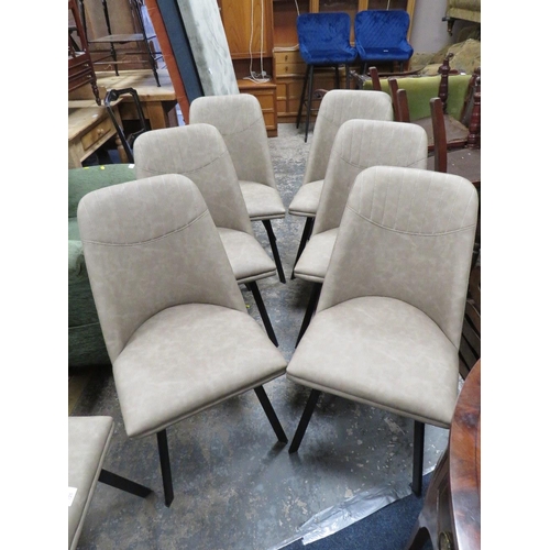 726 - A MODERN SET OF SIX UPHOLSTERED DINING CHAIRS