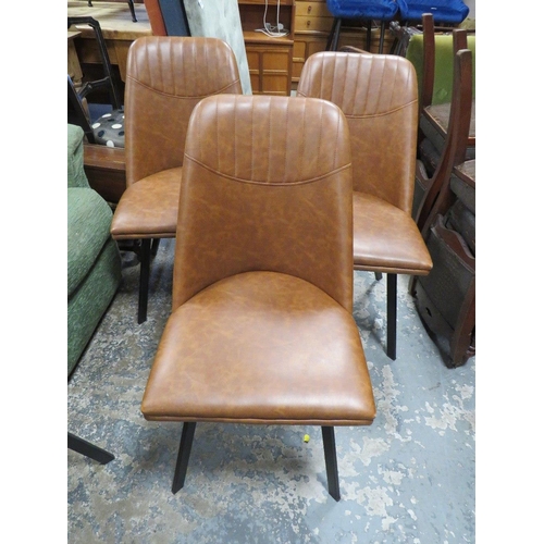 731 - A MODERN SET OF FOUR UPHOLSTERED DINING CHAIRS