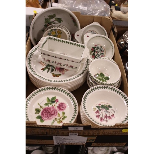 78 - A TRAY OF ASSORTED PORTMEIRION DINNERWARE TO INCLUDE DINNER PLATES, SIDE PLATES, DISHES, BOWLS ETC.,... 