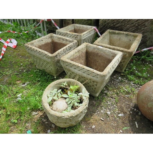 564 - FIVE ASSORTED GARDEN PLANTERS