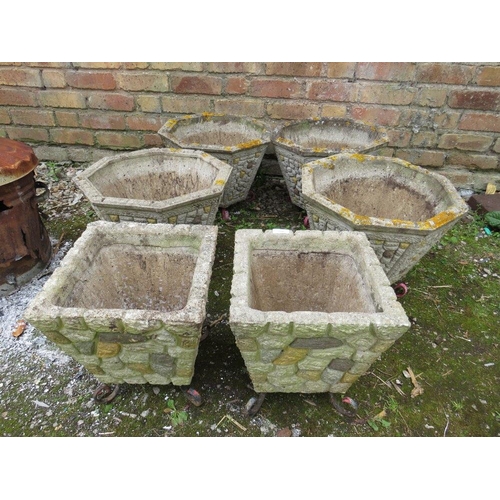 568 - SIX STONE GARDEN PLANTERS