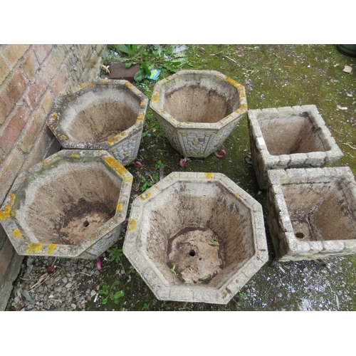 568 - SIX STONE GARDEN PLANTERS