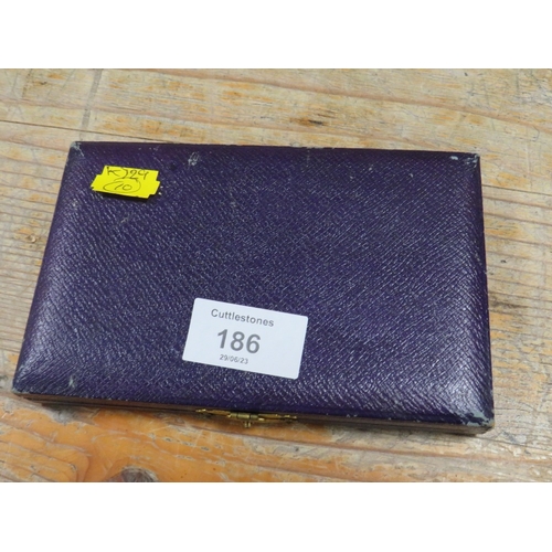 186 - A CASED SET OF HALLMARKED SILVER COFFEE BEAN SPOONS