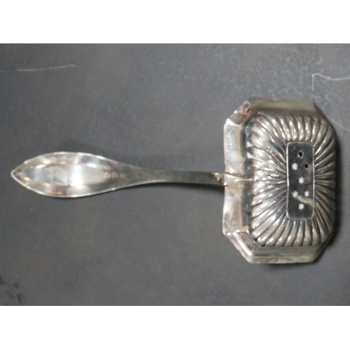 188 - A CONTINENTAL SILVER SIFTER SPOONS WITH IMPRESSED MARKS