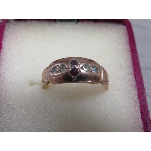 198 - AN HALLMARKED 9CT GOLD GEMSET RING - APPROX WEIGHT 1.9 G