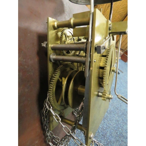 AN ANTIQUE 30 HOUR LONGCASE CLOCK MOVEMENT BY H WARD EVESHAM