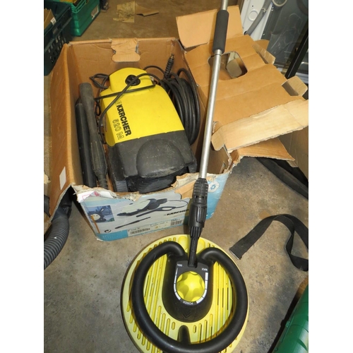 663 - A KARCHER 520M PRESSURE WASHER WITH EXTRA PATIO LANCE AND A TITAN TTB430 VACUUM CLEANER