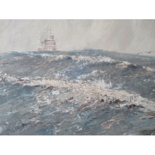 112 - CAPT. JOHN WATERS (XX). Stormy seascape with sailing vessels in a heavy swell 'Off Coquirubo 06, a G... 
