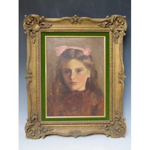 119 - AN EARLY 20TH CENTURY IMPRESSIONIST HEAD AND SHOULDER STUDY PORTRAIT STUDY OF YOUNG GIRL, unsigned, ... 
