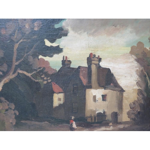 120 - ATTRIBUTED TO PHILIP HUGH PADWICK (1876-1932). See verso, impressionist rural scene with figure befo... 