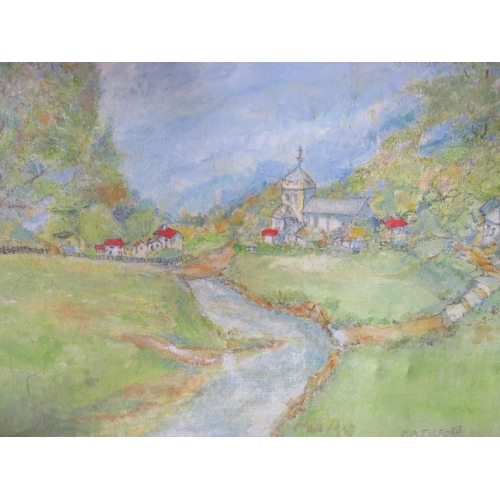 140 - C.A. FULFORD (XX). British school, a pair of impressionist  landscapes with buildings, signed lower ... 