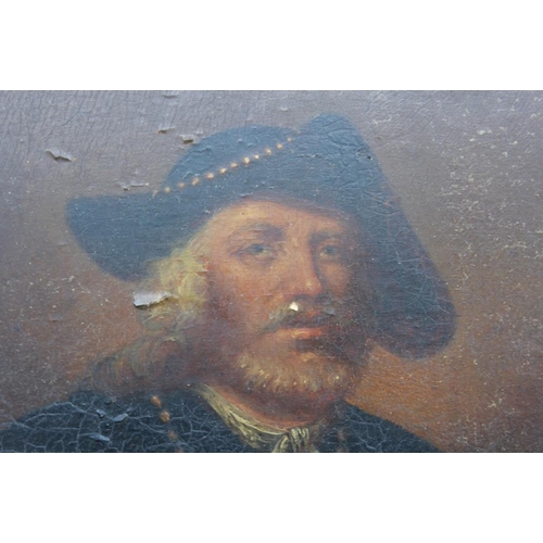 147 - AFTER HENDRICK GERRITSZ (19TH CENTURY). Gentleman in black counting his money, oil on panel  gilt fr... 