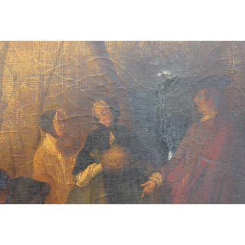 150 - AFTER NICHOLAS LANCRET (19TH CENTURY). A Winter scene with figures, skating, oil on canvas, unframed... 