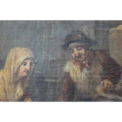 154 - CIRCLE OF PIETR FABRIS (1740-1792). A pair of interior kitchen scenes, oil on curved panels, a pair,... 