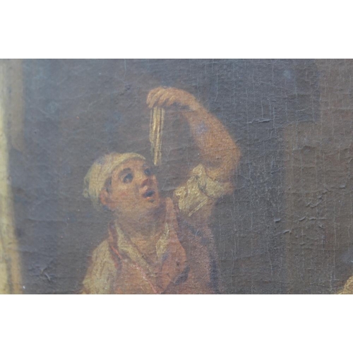 154 - CIRCLE OF PIETR FABRIS (1740-1792). A pair of interior kitchen scenes, oil on curved panels, a pair,... 