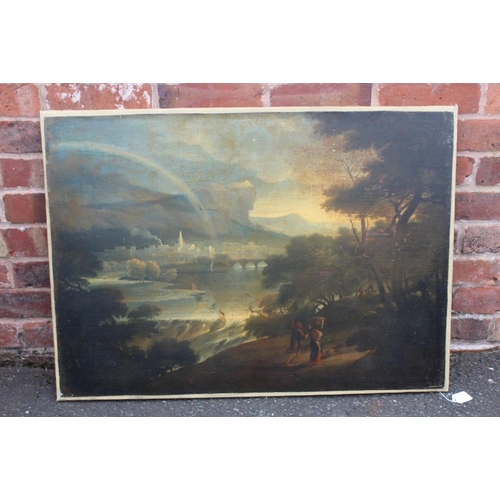 156 - FOLLOWER OF PIETER MULIER THE YOUNGER CALLED TEMPESTA (c.1637-1710). an extensive river landscape wi... 