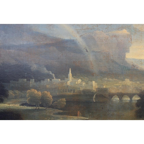 156 - FOLLOWER OF PIETER MULIER THE YOUNGER CALLED TEMPESTA (c.1637-1710). an extensive river landscape wi... 