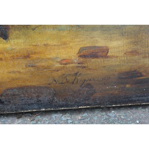 158 - NICAISE DE KEYSER (FLEMISH 1813-1887). Troubles on the road, signed lower right and dated 1831, oil ... 